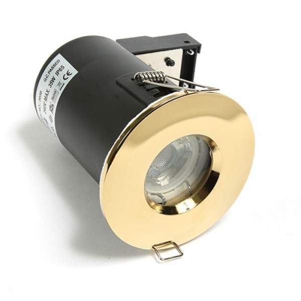 HiSPEC Fire Rated LED IP65 Shower Light Downlight Chrome White Nickel Brass 